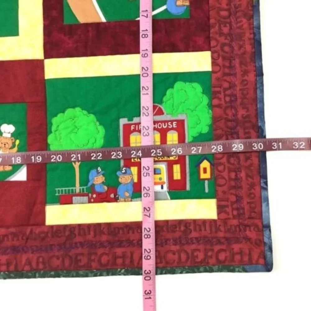 30” Square Quilt Community Neighborhood Children School Decor Alphabet Wall Hang